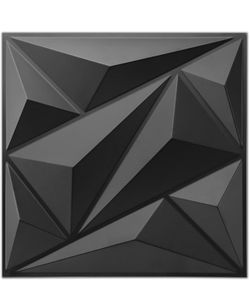 33 Pack 3D Wall Panels Diamond, Black, 12''x12''