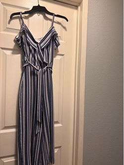 White and Blue Romper