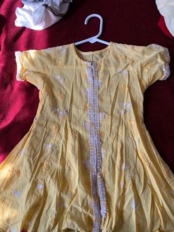 Yellow and white dress from India
