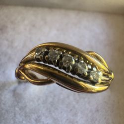 14K Solid 585 Gold Natural Diamond Ring Size 8 – Elegant Fine Jewelry Gift for Women