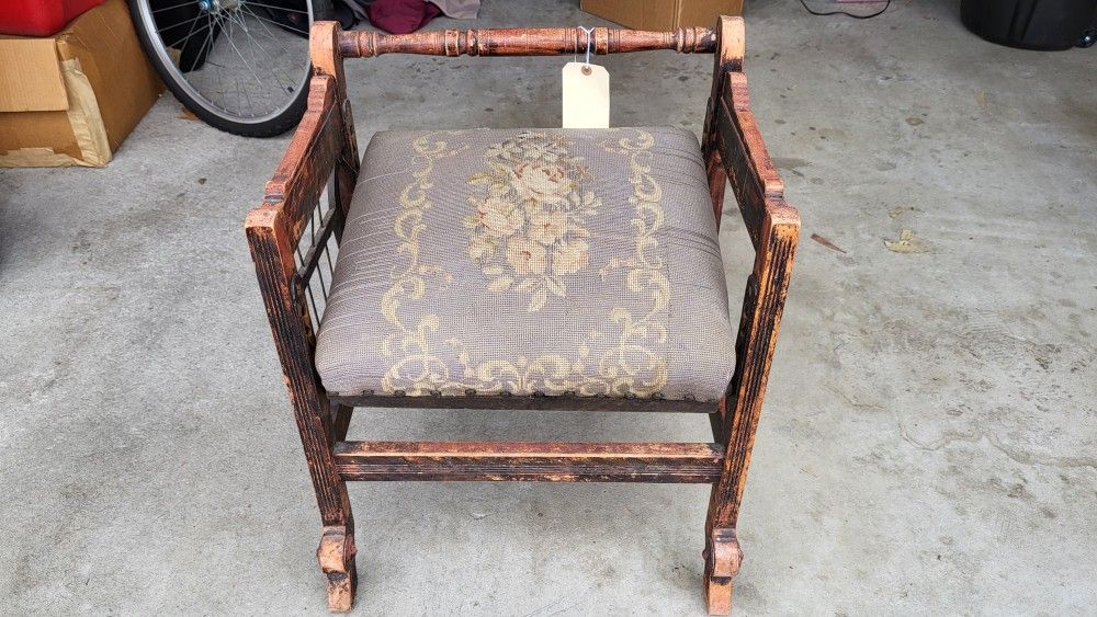 Antique Harp Chair Bench