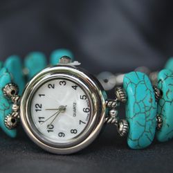 Gorgeous Handmade Watch with Turquoise 