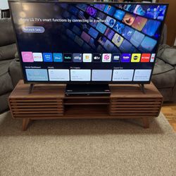 LG 55” TV With Lorccan TV Stand And LG Blu-ray Player