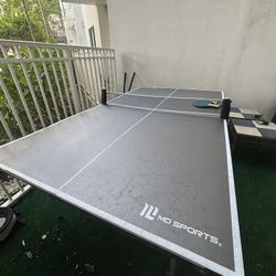 MD Sports Official Size Indoor Table Tennis Pong Table, 4 Piece Foldable Design with Net, Paddles 