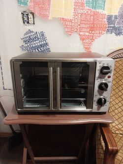 ELITE GOURMET   Stainless Steel  Double  French  Door  Oven  , Bake , Broil , Toast ,  &  Keep Warm Functions , Countertop Design  , Fits  12"  Pizza 