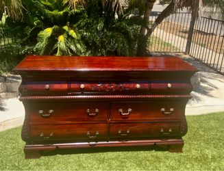 dimensions Traditional Cherry Wood Dresser dimensions Long64"/tall37"/dip18"