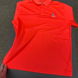 Mens Under Armour Polo Golf Shirt XL Orange Athletic  7 Springs Resort 