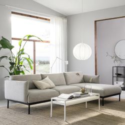 IKEA ÄPPLARYD Sofa with chaise, Lejde gray/black