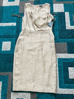 NWT Ralph Lauren beige sheath dress, wrap-front detail. Size 2