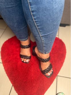 Cute Black Strap Toe Heels