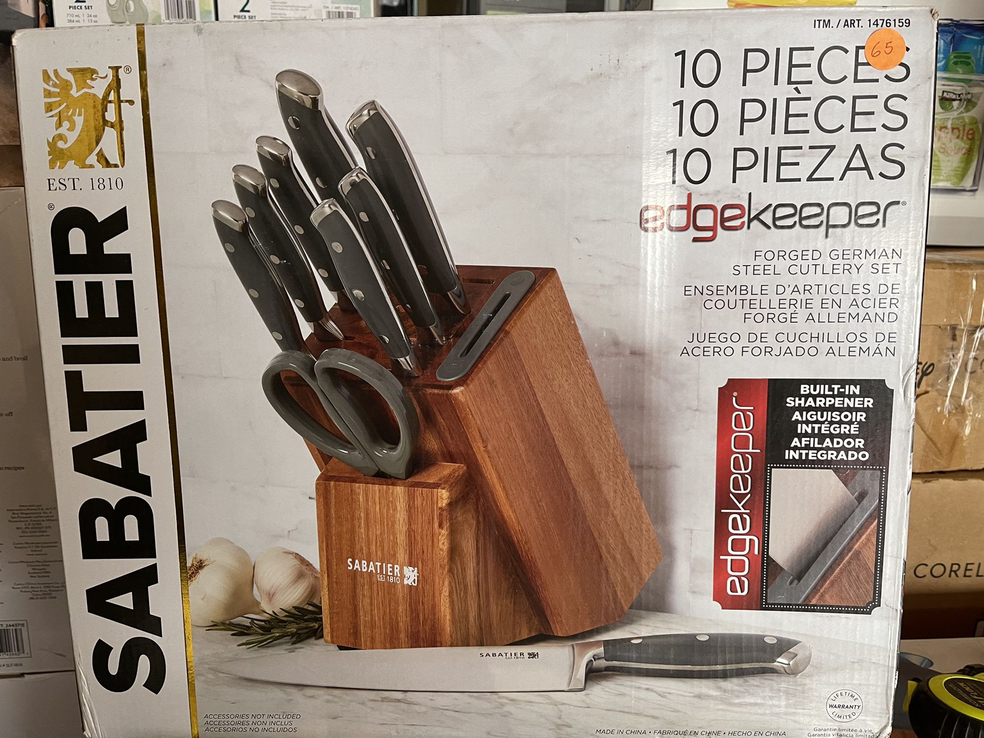 Sabatier 10-Piece Edgekeeper Forged German Steel Cutlery Set