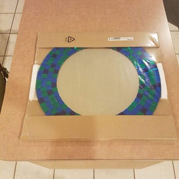 Ikea Tranby Round Shaped Mirror With Mosaic Tiles Blue Green New Open In The Appcontinue To Mobile Website