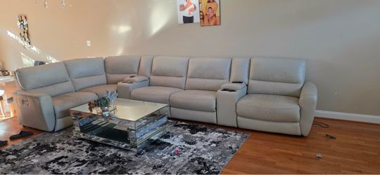 Macy’s Genuine Leather Power Reclining Sectional – MUST GO TODAY