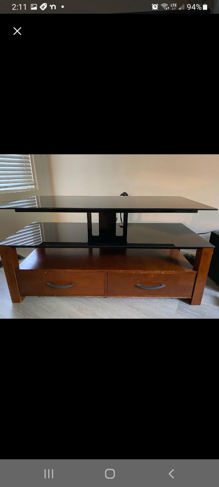 Glass & wood TV Stand