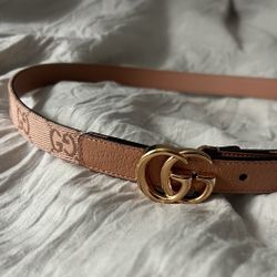 GUCCI Marmont leather belt Rose Gold