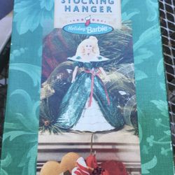 Collectors Barbie Stocking hangar In Box