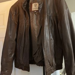 Vintage Men’s Gucci Designer Leather Jacket Pre-owned