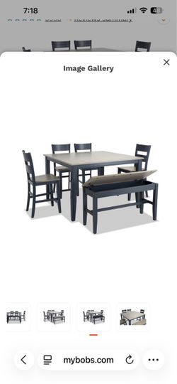 Dining set with storage bench
