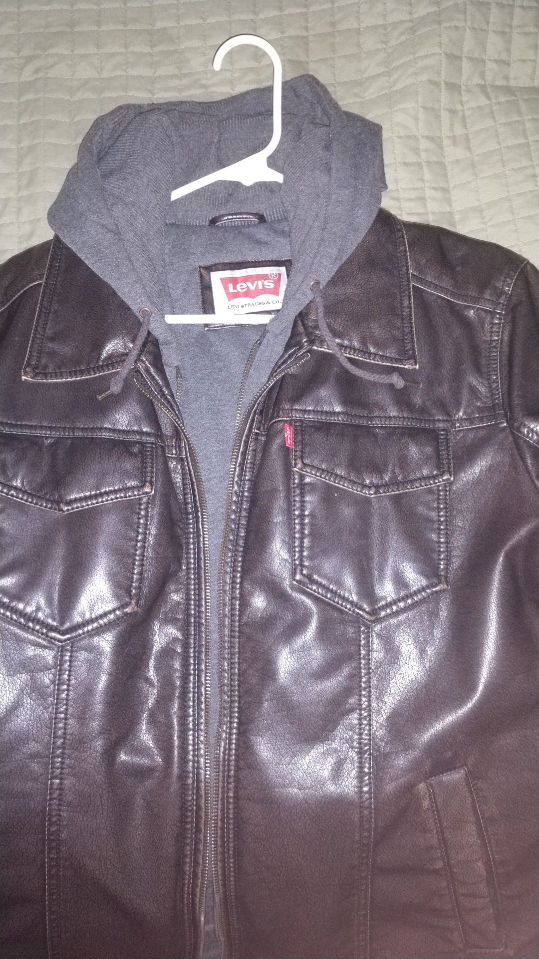 Brown Levi Leather Bomber Jacket