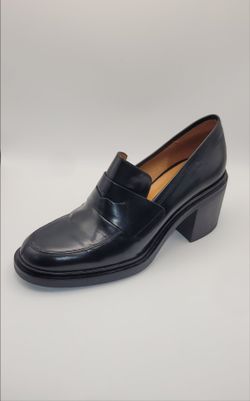 Anthropologie x Maeve EU 40 = US 9.5 Block Heeled Penny Loafers Black Old Money Cash only