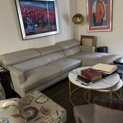 Leatherette L Sofa Color Beige 