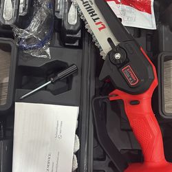 Mini Chainsaw Cordless, 6 Inch Portable Electric Chainsaw, One-Hand Handheld Small Chain Saw for Cutting Wood Trimming and Woodworking- Mini Chain Saw