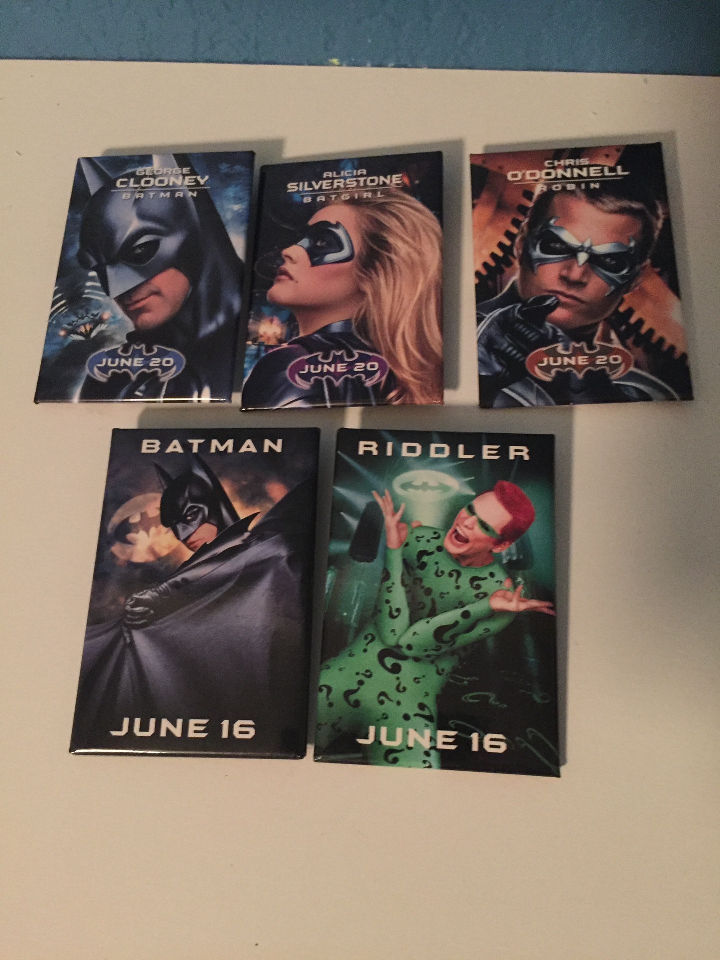 BATMAN AND ROBIN Batman Forever Promo Button Pins
