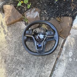 Tesla Model 3 OEM Nice Charcoal Leather Steering Wheel M3 Assembly w Switches 