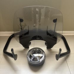 HD Nightster Windshield, Engine guard, Headlight, Removed from a 2023 Nightster