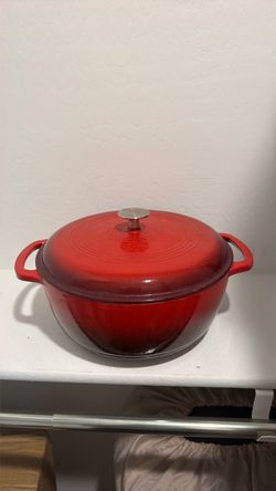 Red Enameled Cast Iron Dutch Oven 7.3 Qt