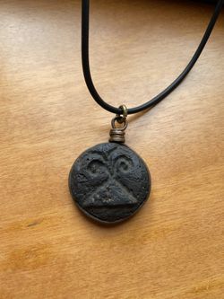Hand Carved Lava Pendant From Pompeii