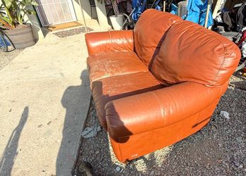 Leather love seat sofa