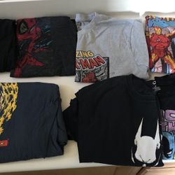 Comic Book 7 Shirt Lot Sz L-XL