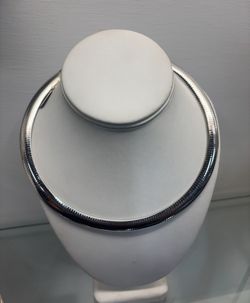 20” Silver Omega Necklace .925 9.8mm Sterling Silver