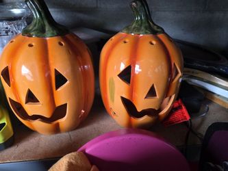 Ceramic Pumpkin Candle Holders