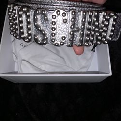 Moschino Belt Size 32 Silver / Black