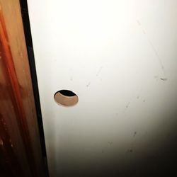 Interior Door with Lower Doorknob Hole – White Wood Finish |