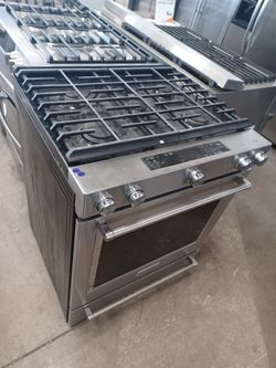 KITCHEN AID 30 INCH STAINLESS STEEL SLIDE IN GAS RANGE