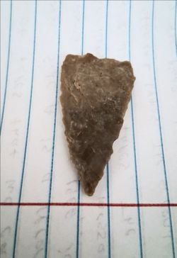 Super Fine Authentic Kentucky Shawnee Springs Madison Triangle Point Arrowhead  measures 1-3/4" REALLY NICE FIND!...asking  $20.00