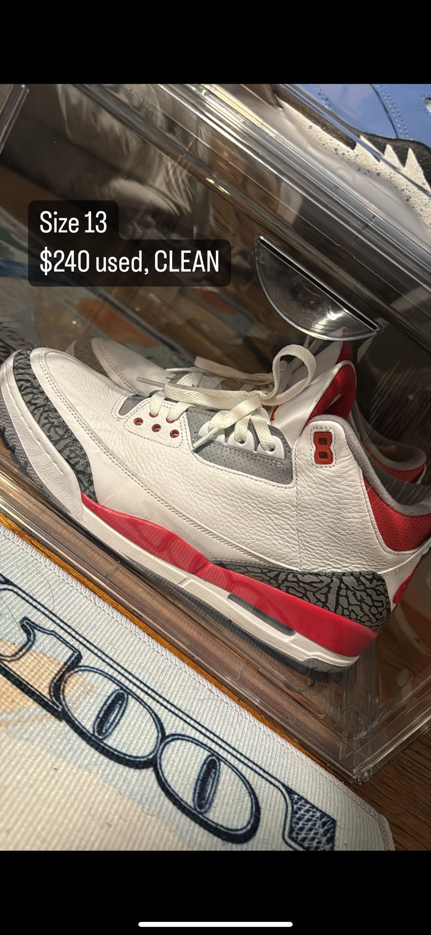 Jordan 3 Fire Reds Size 13