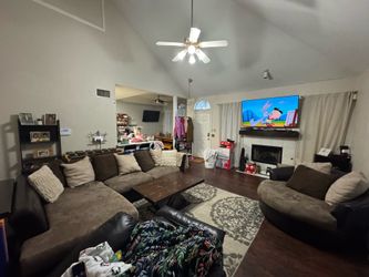 Living room set: Couches, coffee table, and side table