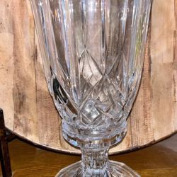 12” Vintage ST. GEORGE 24% Fine Lead Crystal 2 Piece Hurricane Candle Holder