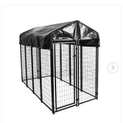  6 ft. H x 4 ft. W x 8 ft. L Welded Wire Black Painted Outdoor Dog Kennel
