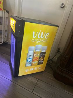 Vive Organic Branded Mini Display Refrigerator