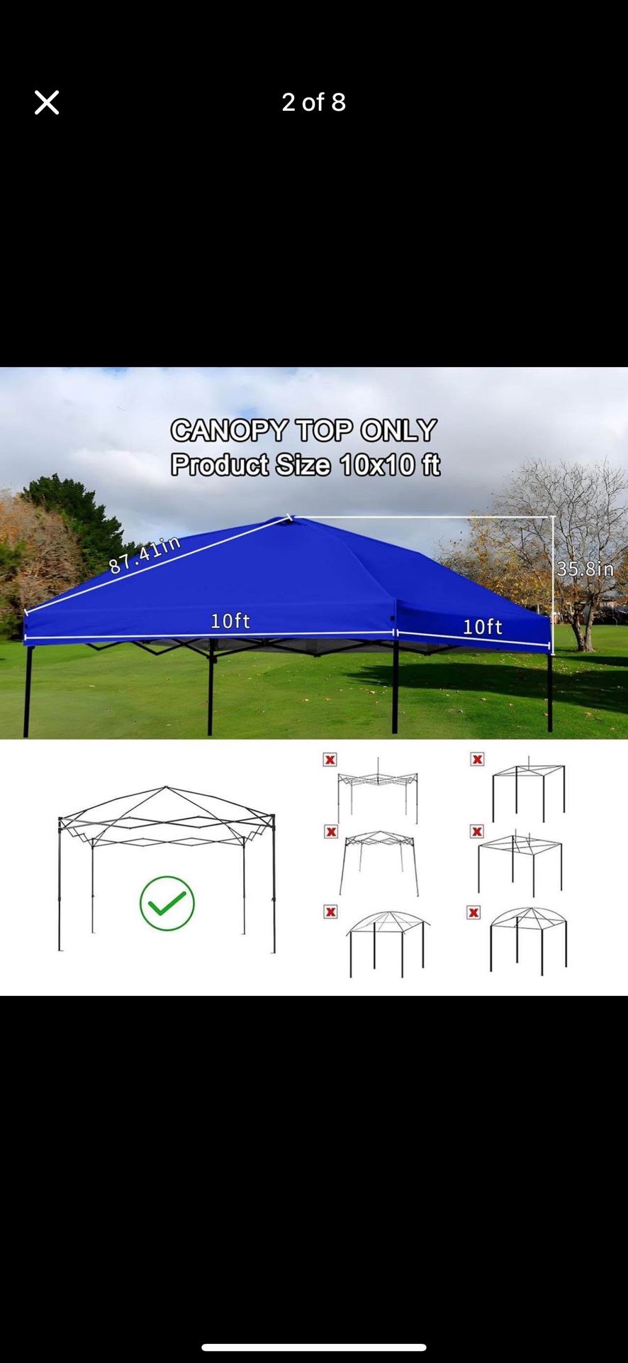 Heavy Duty 10x10 Canopy Top Replacement – Thick Waterproof Tent Roof Cover, Commercial Grade