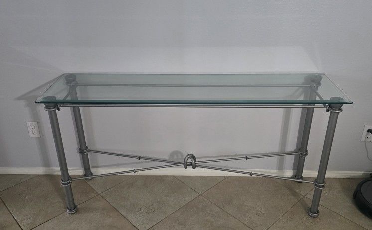 Glass Entryway Console Table 