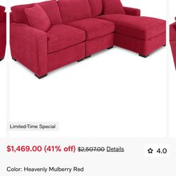 Macys Couch - Red Sofa with Chase