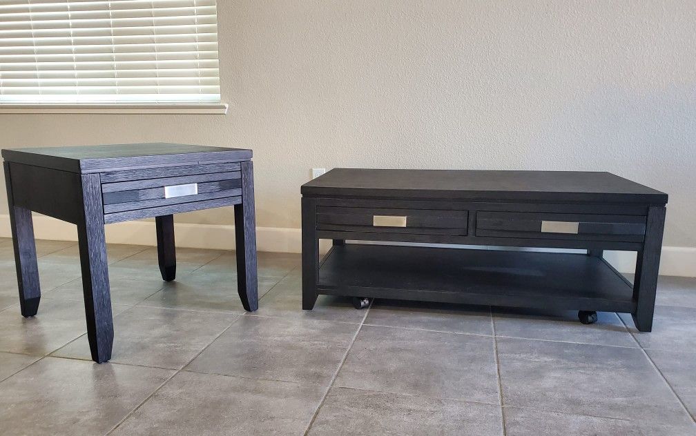 Elevations Charcoal Stora Coffee Table And Elevation Charcoal Stora End Table (Bob's Furniture)