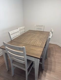 Ashley Dining Table Set with Storage & 6 Chairs