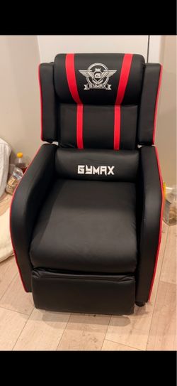 Gymax Gaming Recliner Chair Black Red